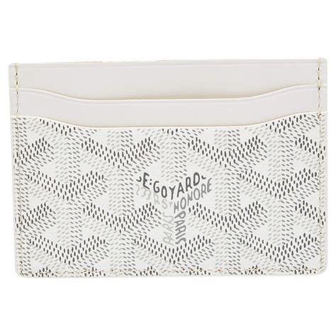 white goyardine card holder